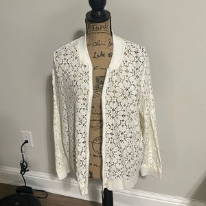 Torrid Ivory Lace Bomber Jacket